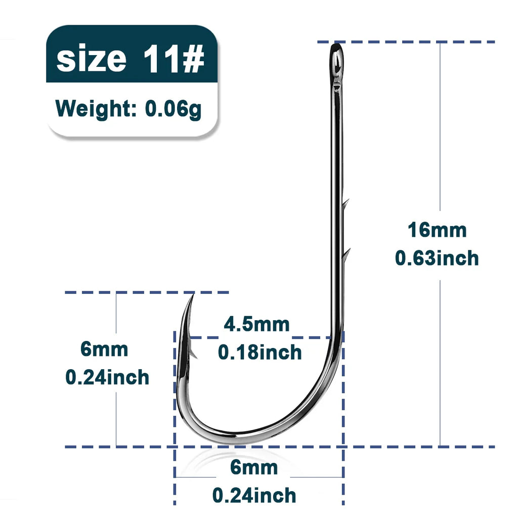 9KM Baitholder Fishing Hooks Sea Barbed Long Shank Beak Hook Live Bait Holder Fishing Worm Hooks Saltwater Accessories Tackle