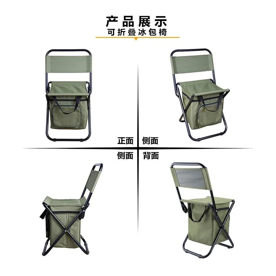Portable Outdoor Folding Chair 3-in-1 Leisure Outdoor Camo Small Mazza Camping Fishing Ice Pack Chair Foldable Chair