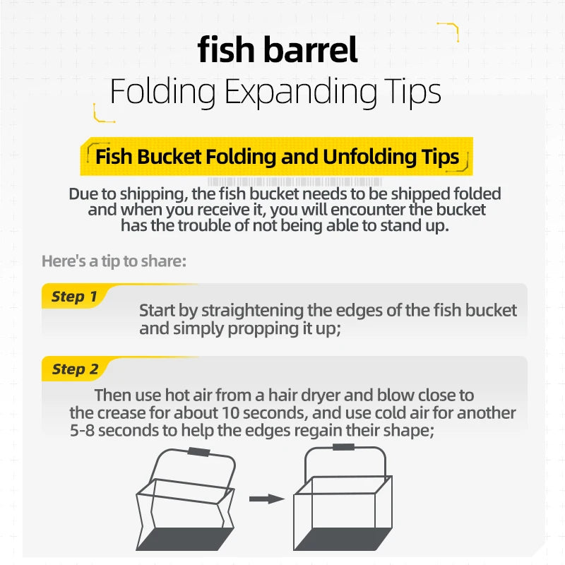 YUZHIYUAN Transparent Fishing Bucket Foldable Multifunctional Live Fish Container Fish Protection Multicompartment Aquatic Tool