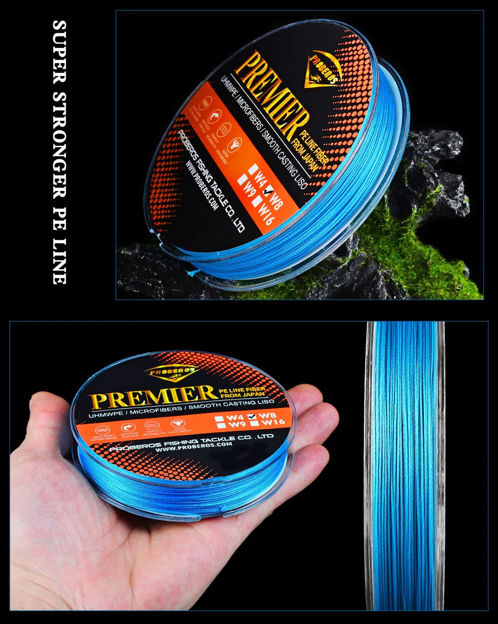 8-Strand Dyneema PE Braided Line 100m Spinning Reel 6LB-120LB 0.1mm-0.6mm PE Fishing Line Less Memory Fishing Accessories