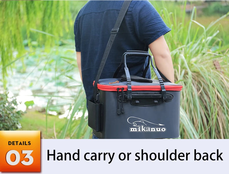 Folding live fish bucket EVA thickened fish bucket portable water tank fishing gear live fish box fishing accessories outdoor