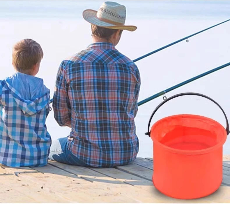 Folding Fishing Bucket Live Fish Box Outdoor Car Wash Bathroom Kitchen Fishing Bait Bucket Folding Bucket Fishing Kit Camping