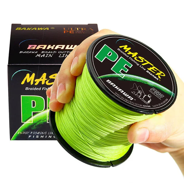 BAKAWA 4 Strands Braided PE Fishing Line 300M 500M 1000M Fly Wire Multifilament Carp Wire Japan Multicolor Sea Line Super Strong