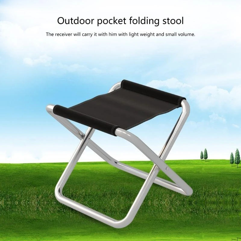 Folding Stool Small Aluminum Alloy Collapsible Fishing Stool Outdoor Chair W0YB