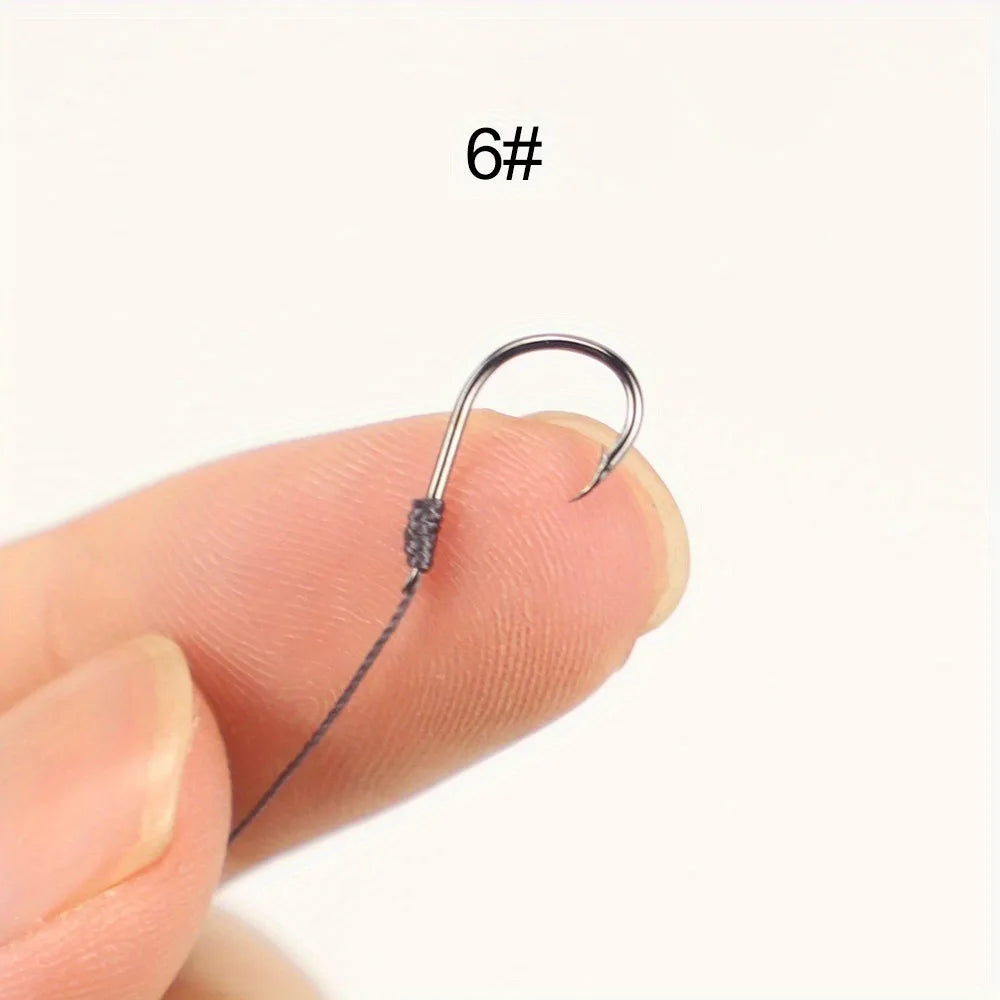 Ackibbik 50pcs Small Size Fishing Hooks With PE Line 3#-12# Pre Tied Fishing Hooks String Hook Sub-line Hook for Carp Fishing