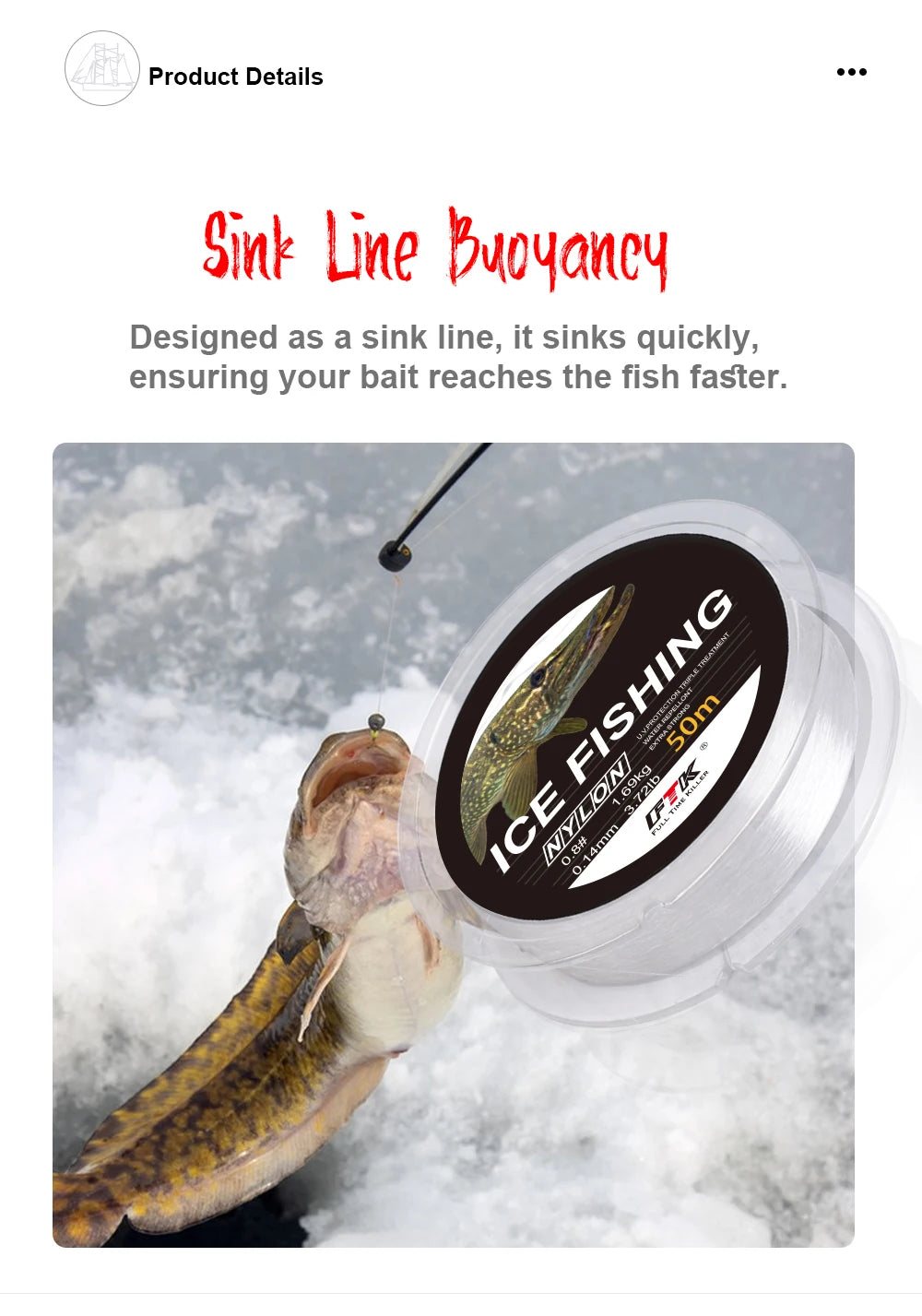 NGB 50M Ice Fishing Line Super Strong Monofilament Nylon Winter Bream Saltwater Fishing-Line Japan Low Memory Carp Line