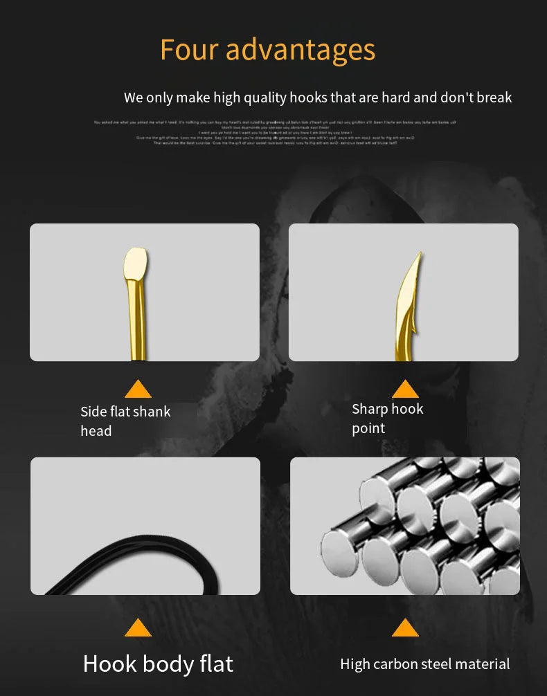 50pcs Fishing Hook Single Fishhook Supplies Lures Carp Fishing Tackle Barbed Colored Tungsten Alloy Fishing Accessories