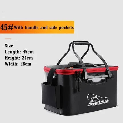 Folding live fish bucket EVA thickened fish bucket portable water tank fishing gear live fish box fishing accessories outdoor