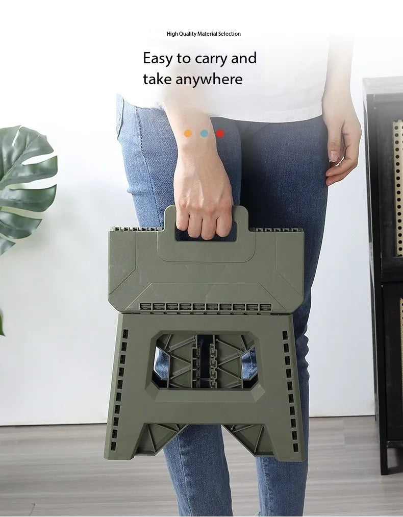 Thickened Folding Stool Outdoor Portable Stool Household Portable Camping Stall Bench Folding Anti-drop Stool Fishing Chair