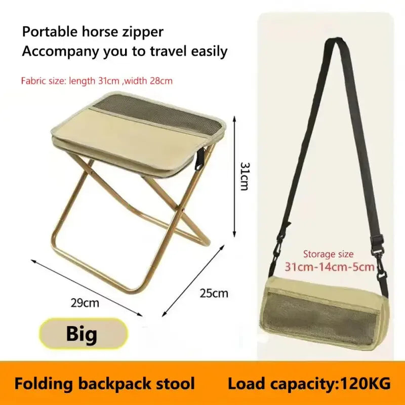 Backpack Fish Stool Portable Foldable Stool with Carry Bag Lightweight Mini Easy Travel Carry Outdoor Picnic Bench Chair