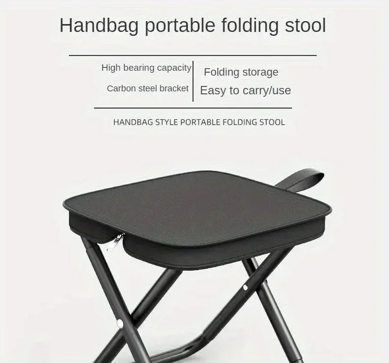 Portable folding stool, foldable handheld camping stool, outdoor camping and fishing specific folding stool