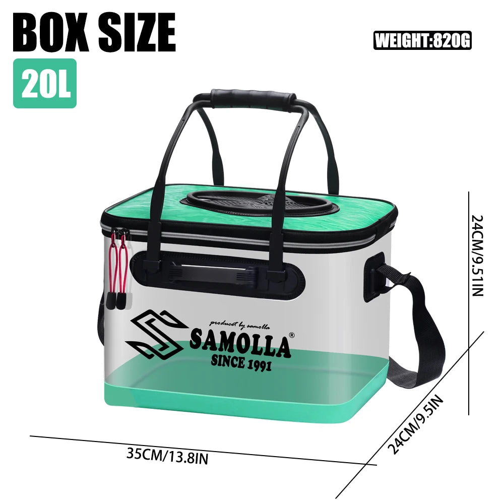 Fishing Bucket Transparent EVA Foldable Thickened EVA Live Fish Box Portable Outdoor Camping Fishing Bags Accessories