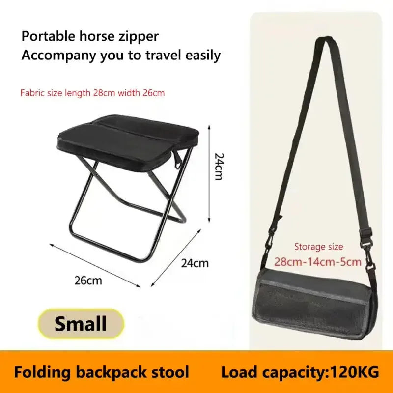 Backpack Fish Stool Portable Foldable Stool with Carry Bag Lightweight Mini Easy Travel Carry Outdoor Picnic Bench Chair