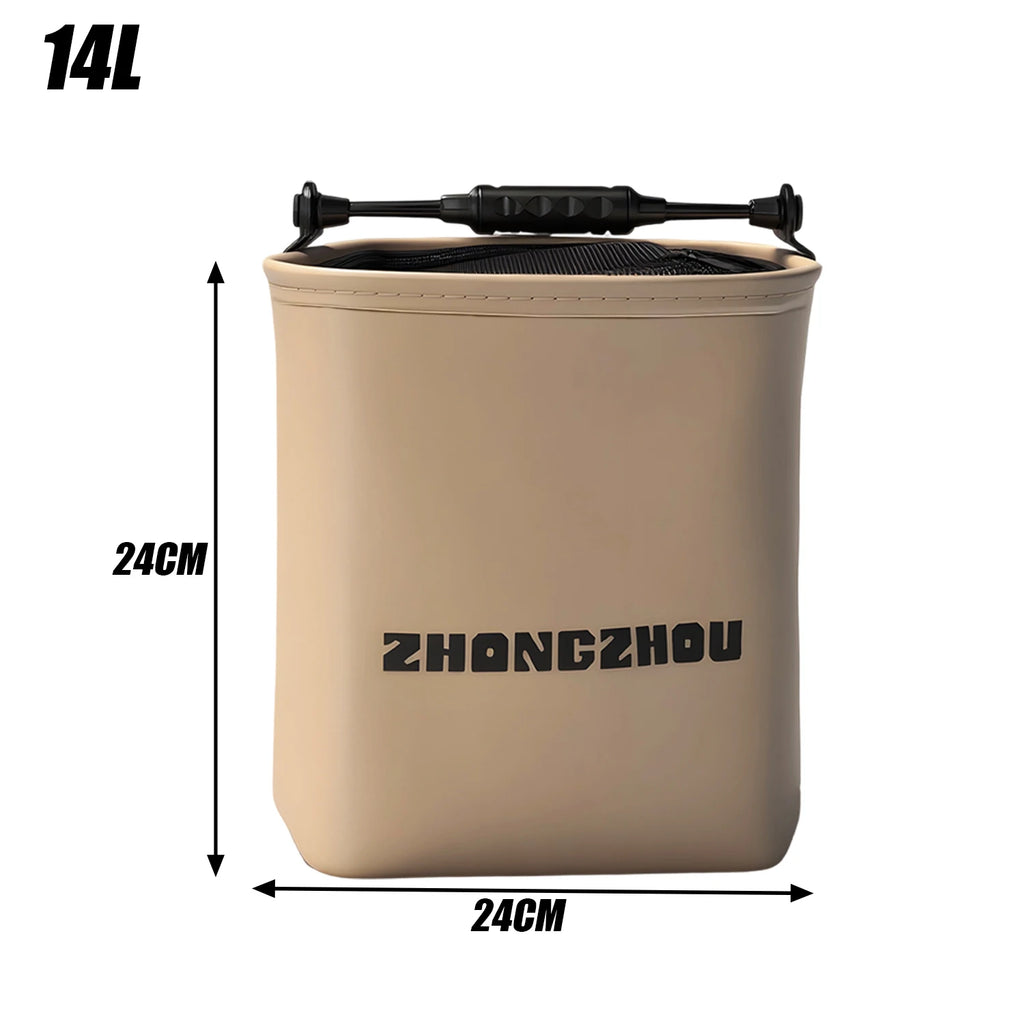 Foldable and Portable Net Live Fish Buckets EVA with Rope Water Bucket Outdoor Fishing Bucket for Wild Fishing Household Buckets