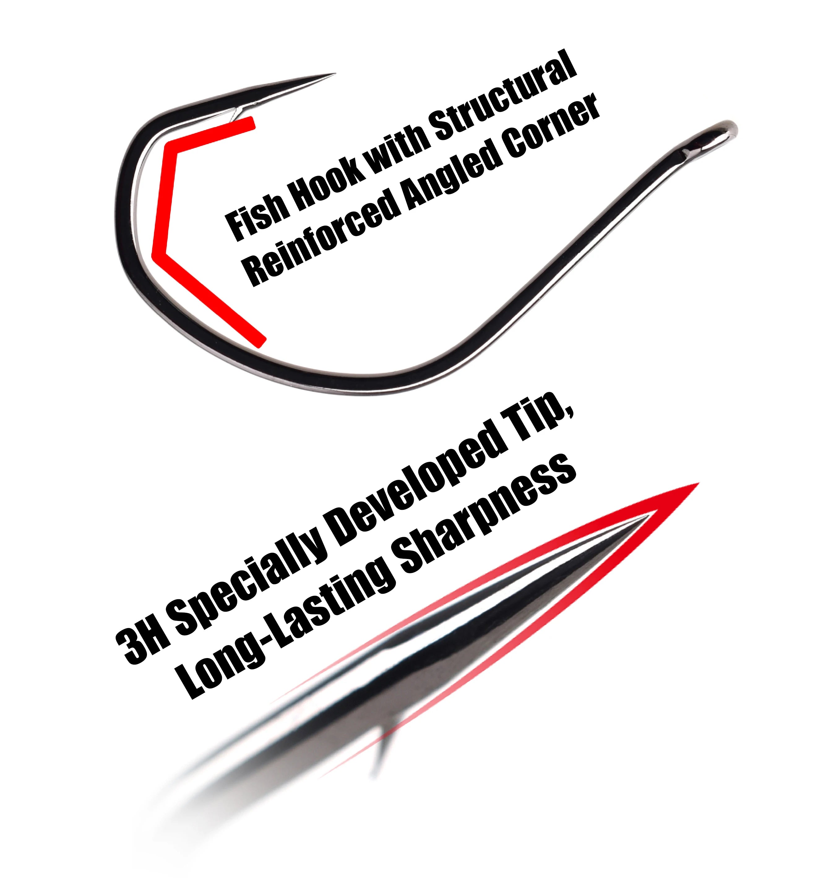 Cast&Catch Perfect 8003 Wacky Hook 30pcs Barb Multiple Sizes Soft Bait Bass Finesse Fishing Gear