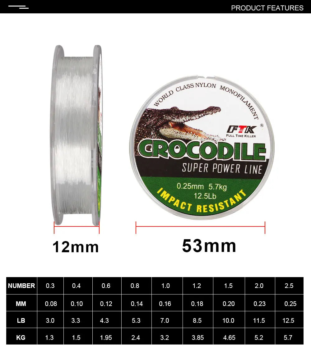 FISH KING Extra Strong Braided Fishing Line 100% Nylon Wire Winter Ice Fishing Line Japan 0.08-0.25mm