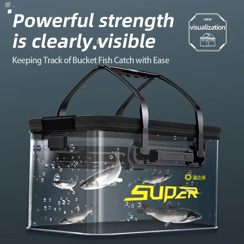 YUZHIYUAN Large Capacity Foldable Fishing Bucket with Quick Release Lid Thickened EVA Material for Outdoor Fishing And Hiking