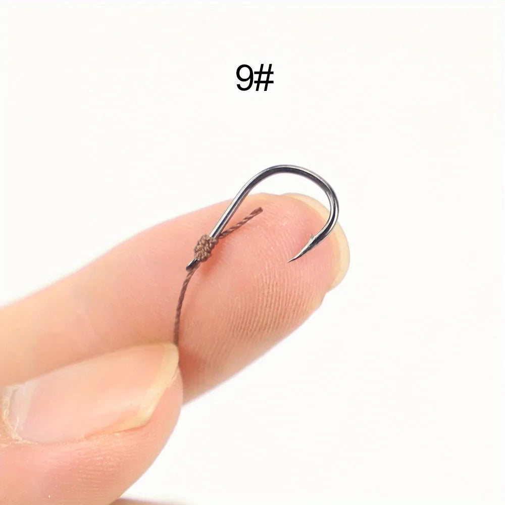 Ackibbik 50pcs Small Size Fishing Hooks With PE Line 3#-12# Pre Tied Fishing Hooks String Hook Sub-line Hook for Carp Fishing
