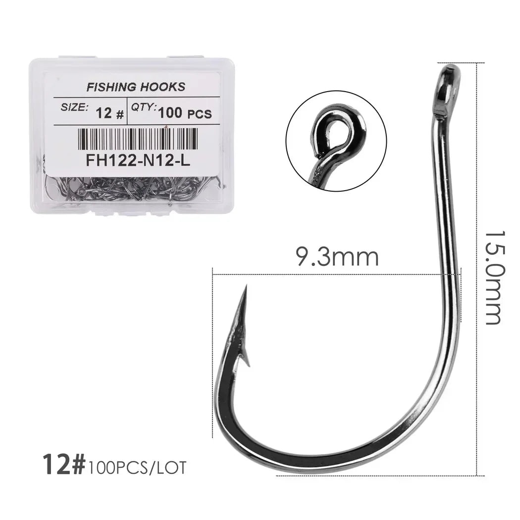 100pcs/Box Japan Izu Fish Hook High Carbon Steel Barbed In Fly Fishing Hook Worm Pond Fishing Bait Hooks
