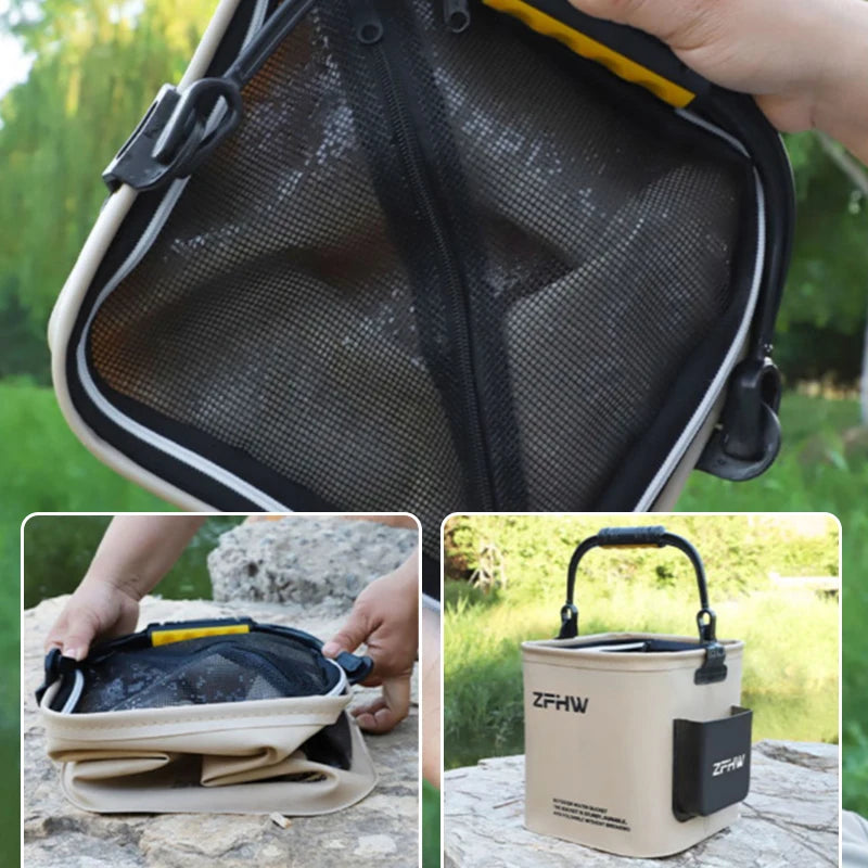 1 Pc Fishing Bucket Fishing Lure Wild Fishing Folding Multifunctional Portable Fish Guard Fish Bucket Portable Outdoor Fish Box