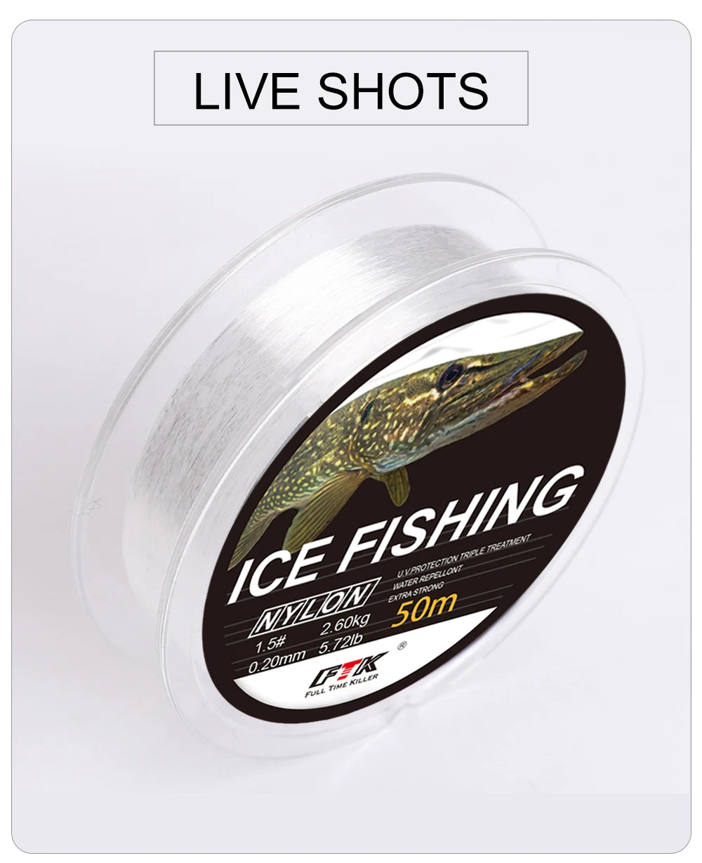 NGB 50M Ice Fishing Line Super Strong Monofilament Nylon Winter Bream Saltwater Fishing-Line Japan Low Memory Carp Line