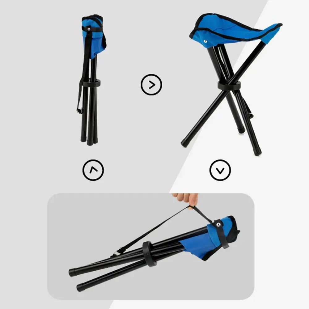 Multifunctional Folding Camping Tripod Stools Portable Fishing Stool Outdoor Chair Beach Small Tripod Stool for Hiking Hunting