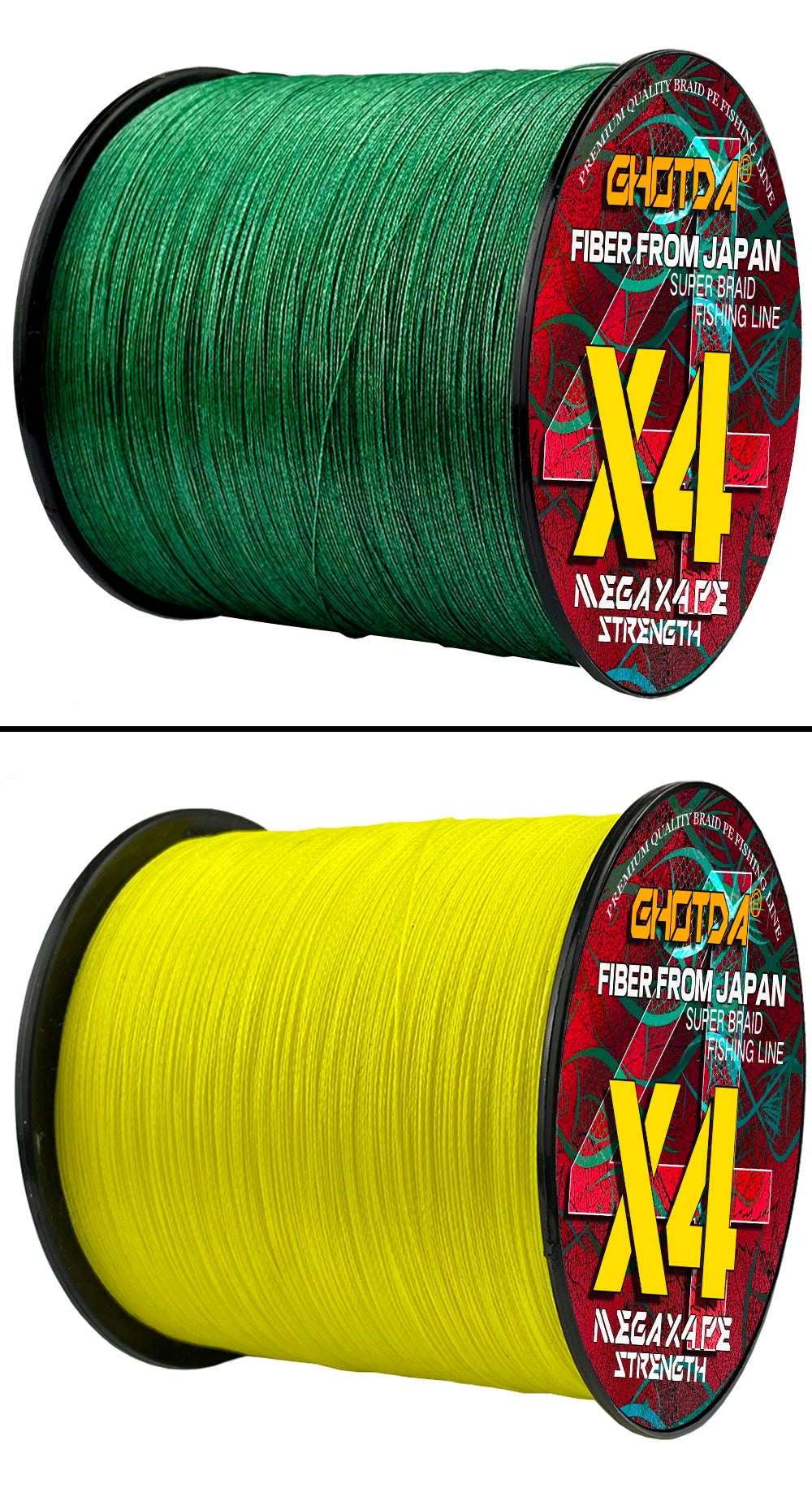 GHOTDA Braided Fishing Line 4 Strands 300M Spinning PE Multifilamento Japa Carp Fly Sea Saltwater Weave Extreme Strong X4 Pesca