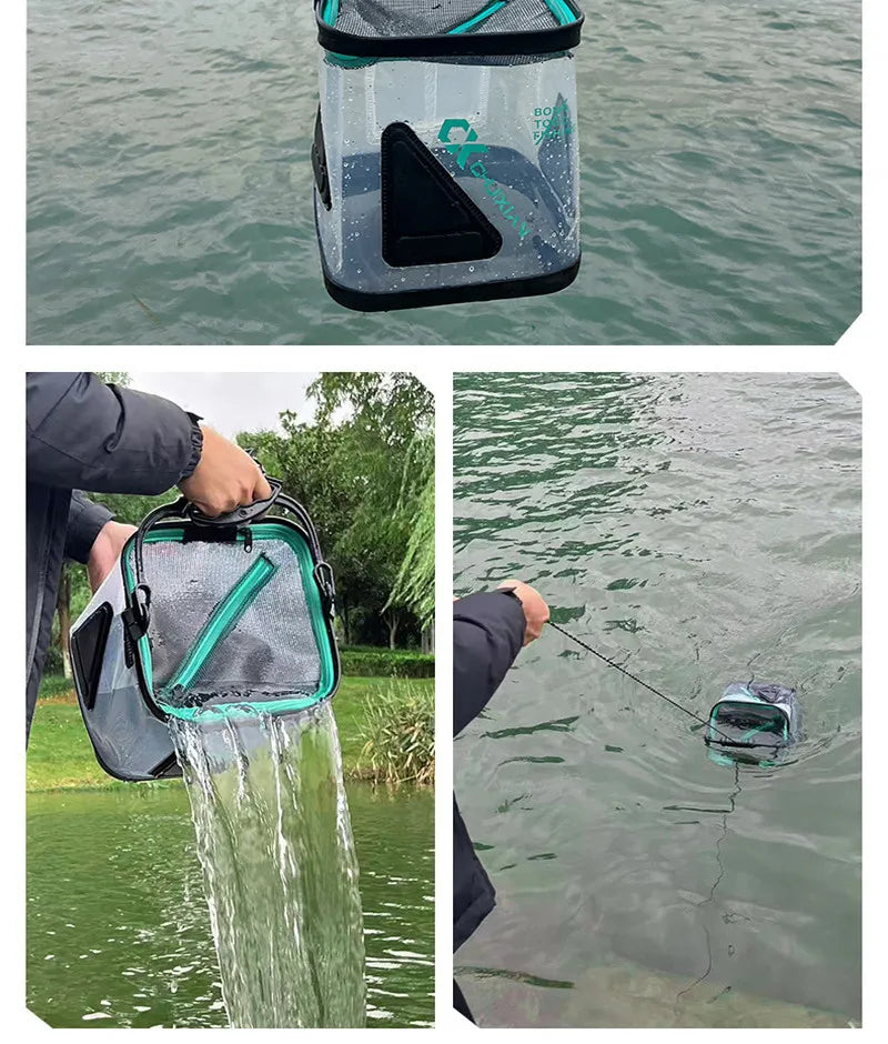 13L foldable live fish bucket EVA thickened fish bucket portable water tank fishing gear live fish box accessories tool