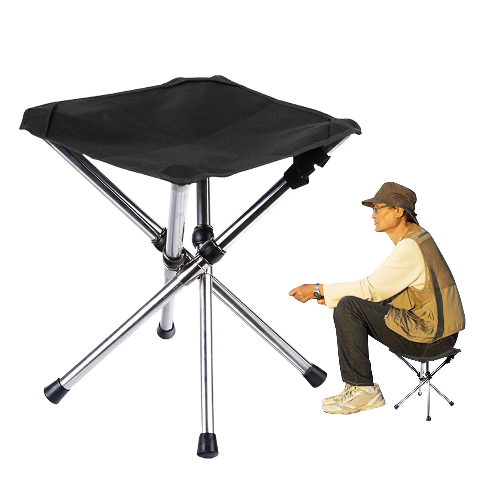 Folding Camping Tripod Stools Portable Fishing Stool Outdoor Foldable Chair Beach Small Tripod Stool For Campe Fishing Supplies