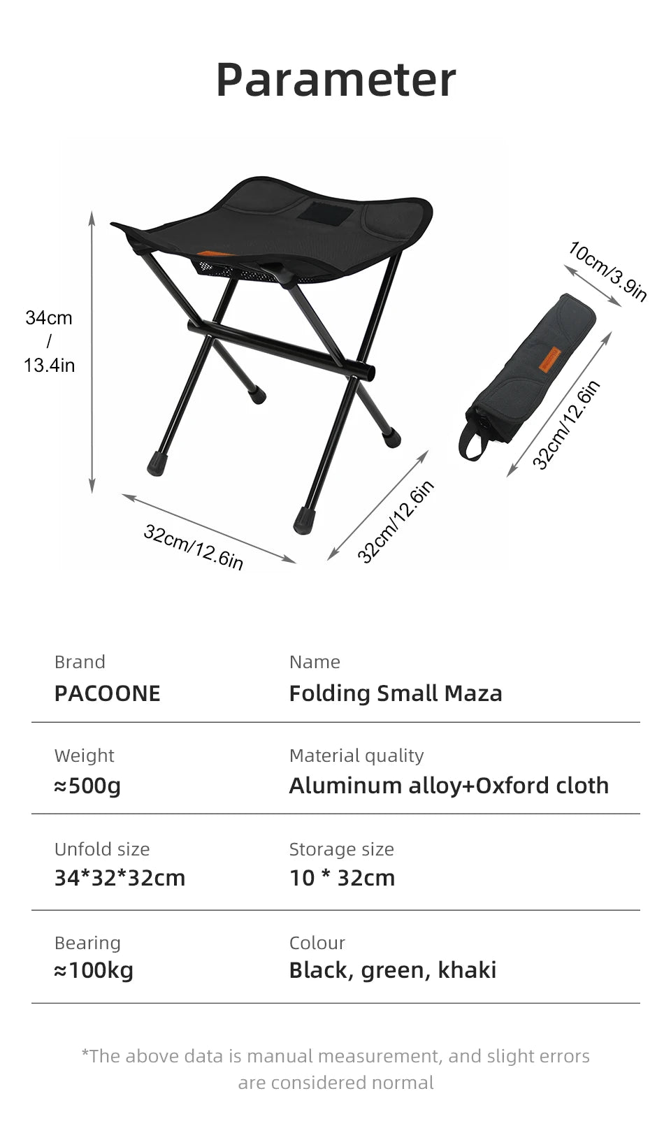 PACOONE Outdoor Portable Folding Stool Aluminum Alloy Minin Storage Chair Camping Fishing Chair Picnic Lightweight Furniture New