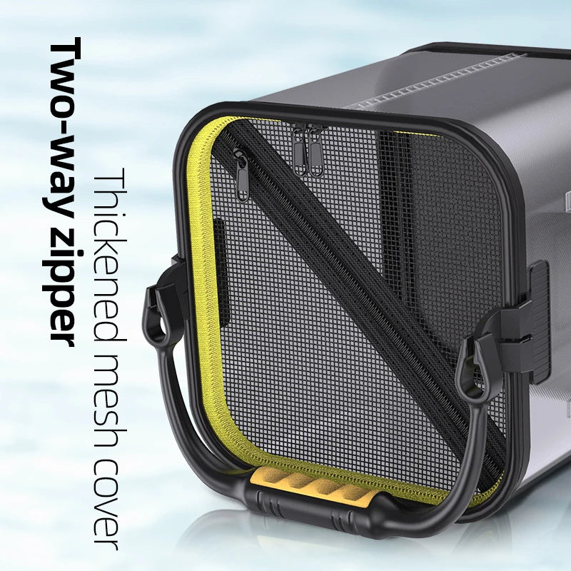 YUZHIYUAN Transparent Fishing Bucket Foldable Multifunctional Live Fish Container Fish Protection Multicompartment Aquatic Tool