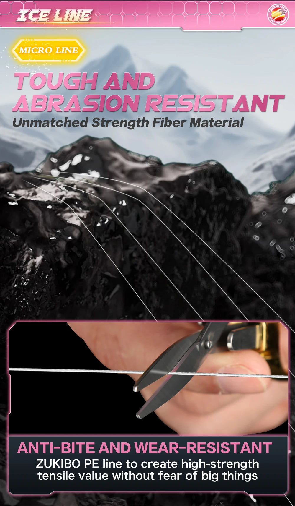 ZUKIBO Fused Micro Ice Crystal Thin Braid Fishing Line 0.05mm-0.235mm USA Design Translucent Superline Low Memory Soft Ice Line