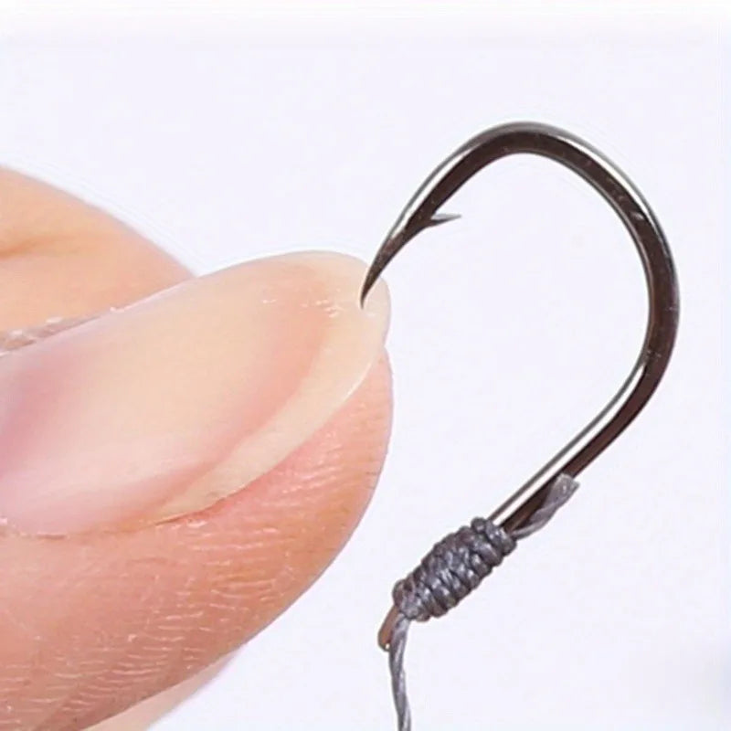Ackibbik 50pcs Small Size Fishing Hooks With PE Line 3#-12# Pre Tied Fishing Hooks String Hook Sub-line Hook for Carp Fishing