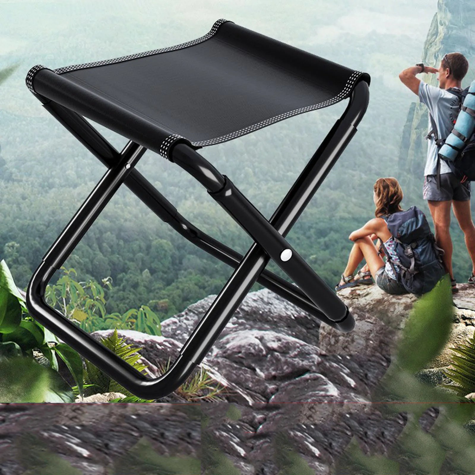 Outdoor Aluminium Alloy Portable Folding Picnic Camping Stool Mini Storage Fishing Chair Ultralight Furniture