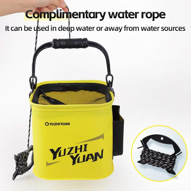 YUZHIYUAN Portable Foldable Live Fish Bucket for Freshwater And Saltwater Fishing Gear Storage