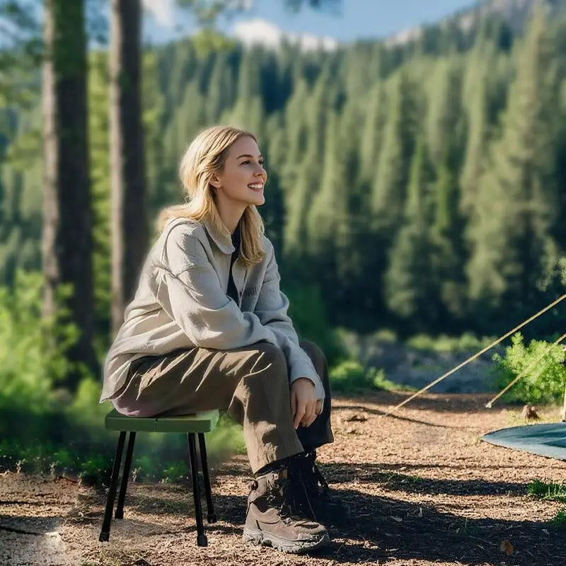 Portable Folding Fishing Stool Pony Stool Ultra-Light Aluminum Alloy Portable Storage Outdoor Camping Pony Folding Chair