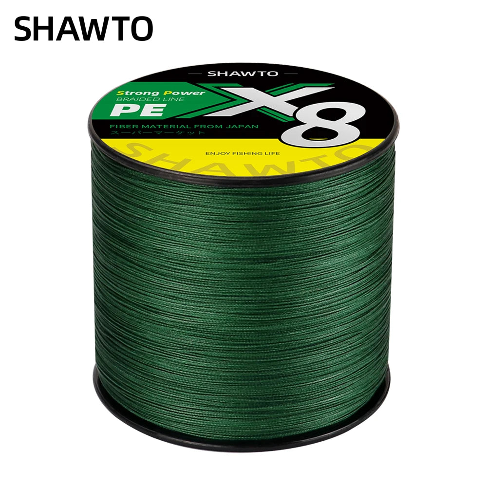 Shawto X8 Strong 300M 1000M 8 Strand Weaves PE Braided Fishing Line Multifilament 8 Braid Wire 10LB 20LB 30LB 50LB 100LB 150LB