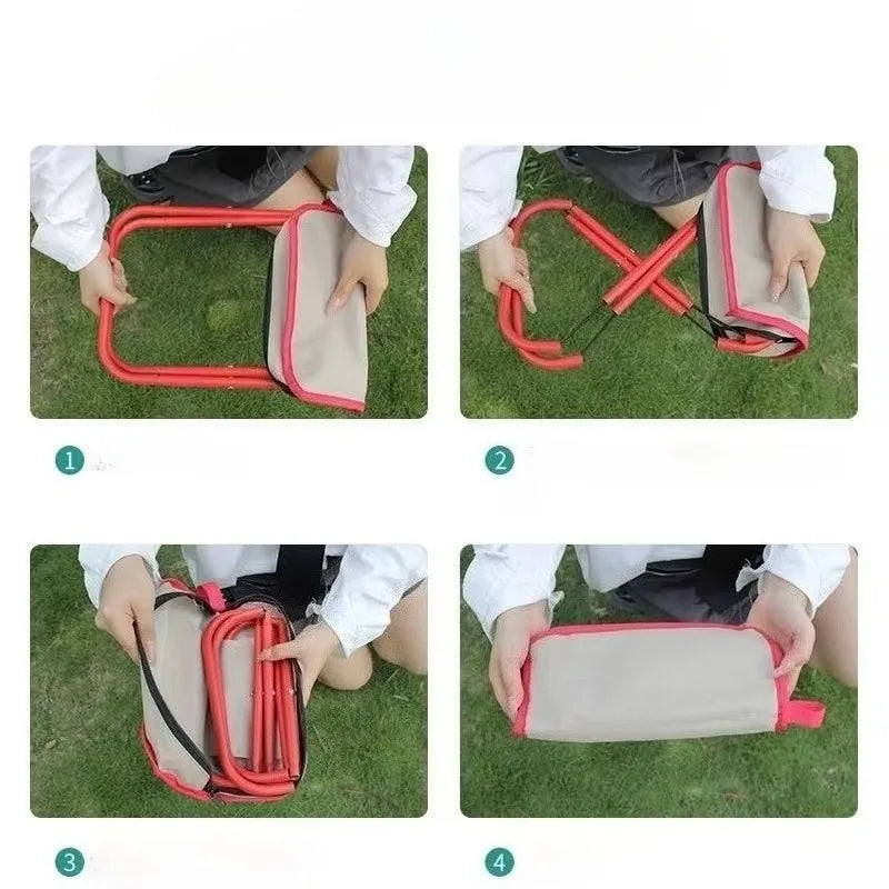 Foldable Camping Chair Outdoor Portable Lightweight Stool for Fishing Travel Picnic Queue