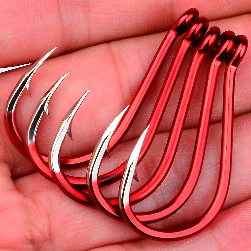 10pcs Lure Sea Fishing Barb Hook Luminous Crooked Mouth Triangular Tooth Fish Hook Sea Fishing Hook