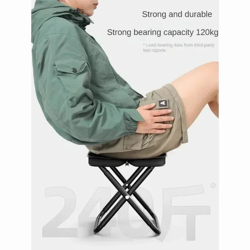 Outdoor folding portable fishing chair, multifunctional picnic camping folding chair, camping folding chair small stool.