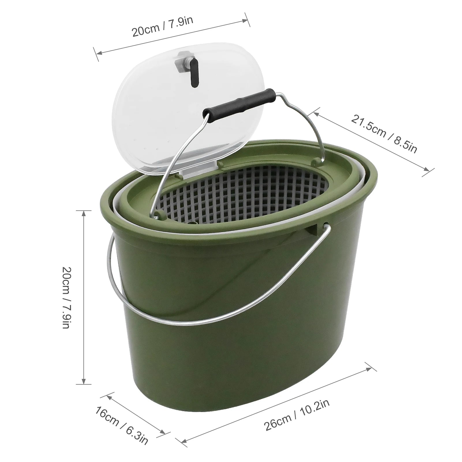 2-in-1 Fishing Bucket Double-Deck Fish Box Detachable Fish Strainer Colander Fishing Bait Storage Container Double Handle Fish