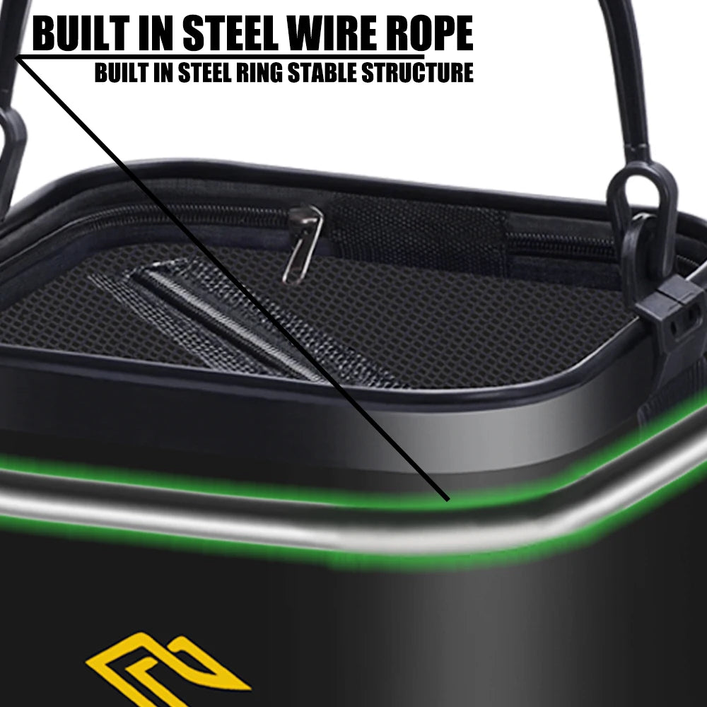 Fishing Bucket Live Bait Portable Foldable Outdoor Camping EVA Fishing Bag Fish Protection Water Tank Camping Tackle