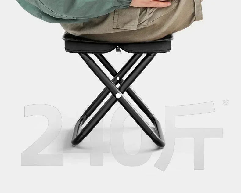 Outdoor folding portable fishing chair, multifunctional picnic camping folding chair, camping folding chair small stool.