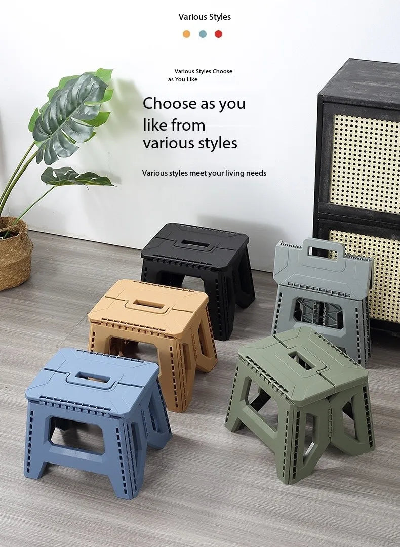 Thickened Folding Stool Outdoor Portable Stool Household Portable Camping Stall Bench Folding Anti-drop Stool Fishing Chair