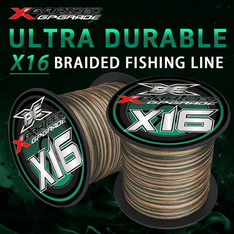 YGKX Fishing Lines X16 Strands Braided PE Line 300/500M Japan Smooth Multifilament Line Carp Fly Fishing Wire Strong 16X Weave