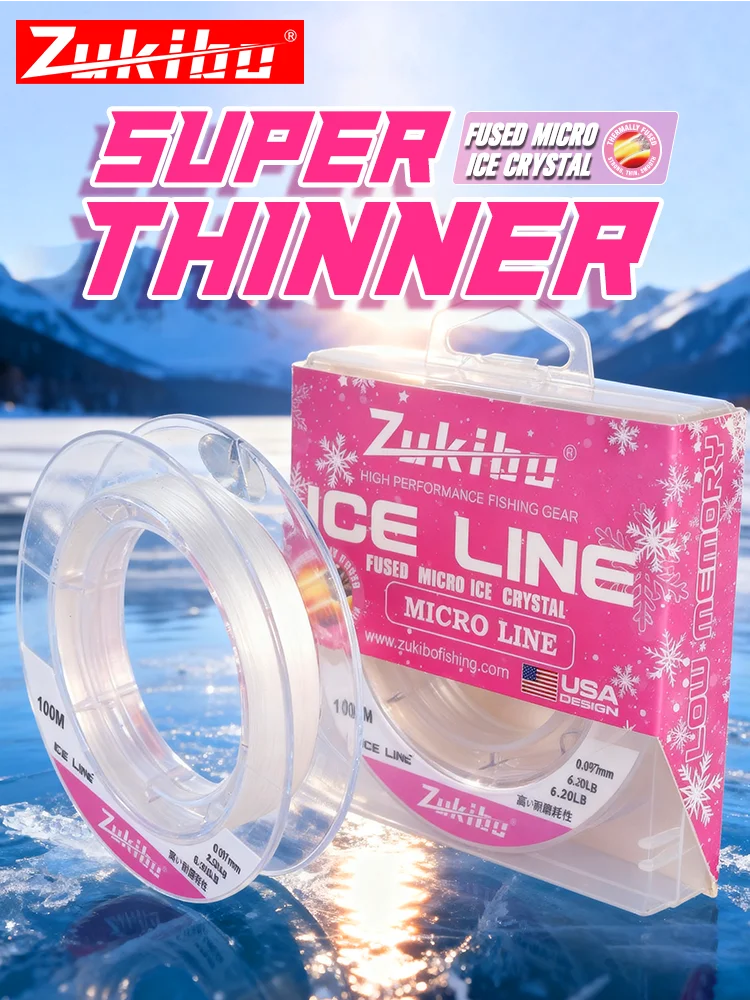 ZUKIBO Micro Fuesd Ice Line100m Winter Soft Braided Fishing Line Zero Memory Super Strong Abrasion Resistant Line Fishing Tackle