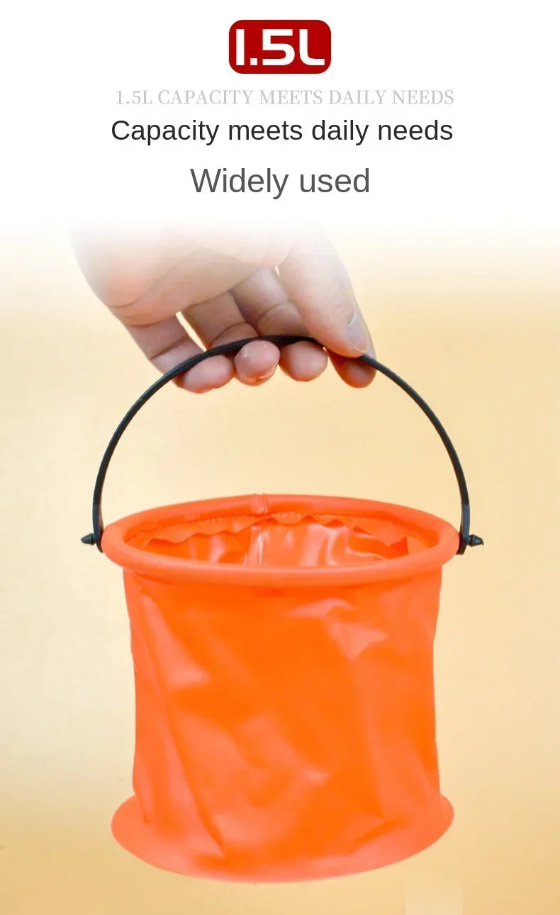 Folding Fishing Bucket Live Fish Box Outdoor Car Wash Bathroom Kitchen Fishing Bait Bucket Folding Bucket Fishing Kit Camping