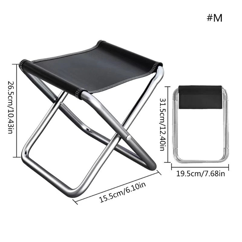 Folding Stool Small Aluminum Alloy Collapsible Fishing Stool Outdoor Chair W0YB
