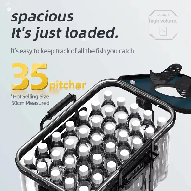 YUZHIYUAN Large Capacity Foldable Fishing Bucket with Quick Release Lid Thickened EVA Material for Outdoor Fishing And Hiking