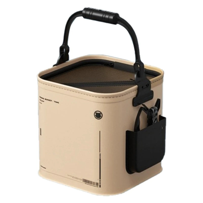 Folding Fishing Bucket with Rope Portable Hand Carry Fish Bucket 8/14L Water Resistant Outdoor Camping Bucket Enduring